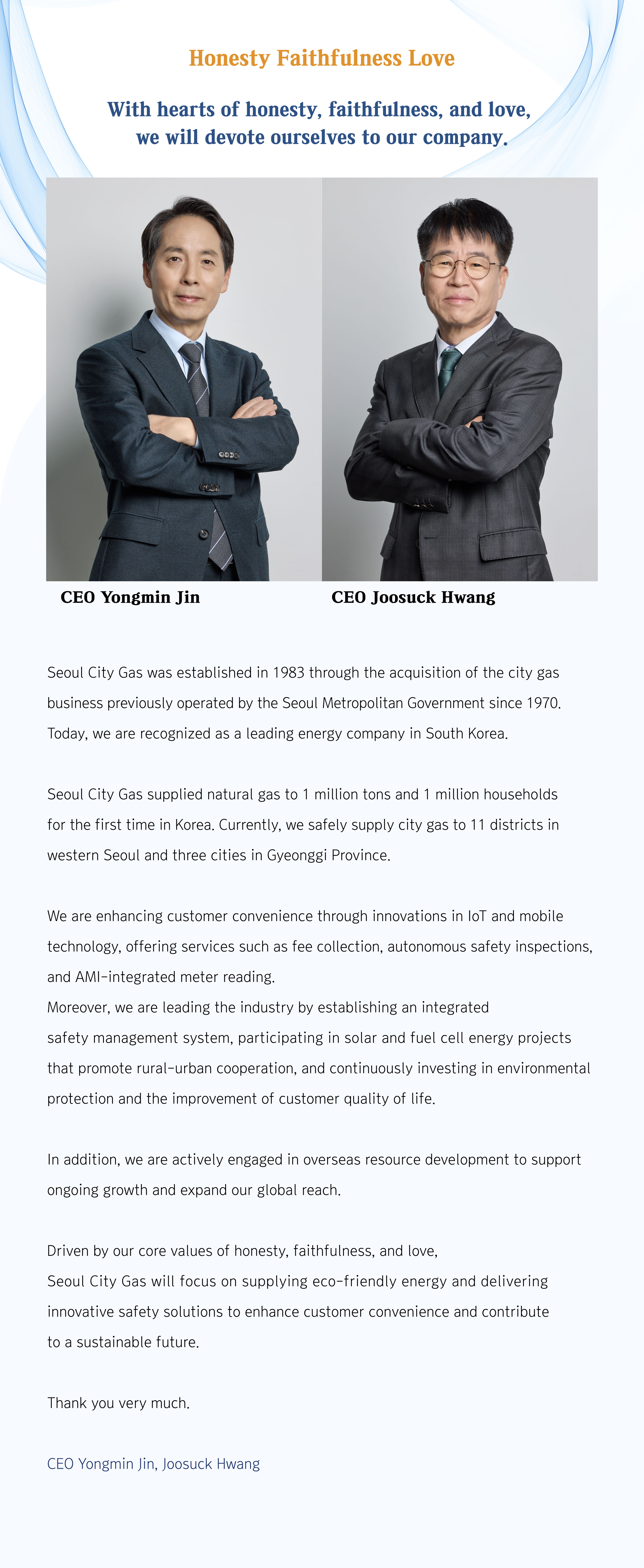 President &amp; CEO sign